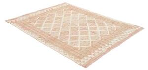 Tappeto Kilim Geometrico Rosa Antico Beige 149x196 Cm