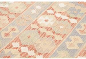 Tappeto Kilim Geometrico Avorio Grigio Chiaro 148x203 Cm