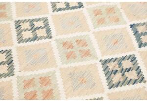Tappeto Kilim Geometrico Avorio Blu 152x199 Cm