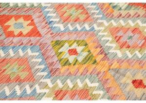 Tappeto Kilim Geometrico Rosso Mattone Multicolore 156x193 Cm