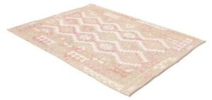 Tappeto Kilim Geometrico Beige Rosa 146x196 Cm
