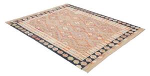 Tappeto Kilim Geometrico Arancione Beige 158x198 Cm