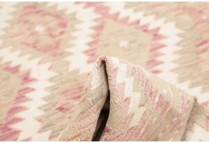 Tappeto Kilim Geometrico Beige Rosa 146x196 Cm