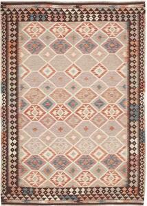 Tappeto Kilim Geometrico Terracotta Beige 172x242 Cm