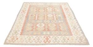 Tappeto Kilim Geometrico Avorio Grigio Chiaro 148x203 Cm