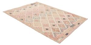 Tappeto Kilim Geometrico Beige Rosa Antico 150x210 Cm