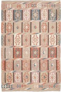 Tappeto Kilim Geometrico Rosa Terracotta 160x243 Cm