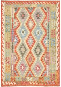 Tappeto Kilim Geometrico Rosso Ruggine Beige 153x217 Cm