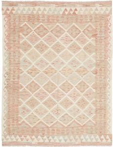 Tappeto Kilim Geometrico Rosa Antico Beige 149x196 Cm