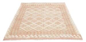 Tappeto Kilim Geometrico Rosa Antico Beige 149x196 Cm