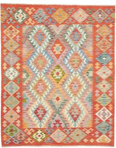 Tappeto Kilim Geometrico Rosso Mattone Multicolore 156x193 Cm
