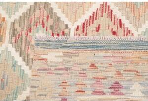 Tappeto Kilim Geometrico Beige Azzurro 151x197 Cm