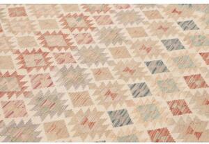 Tappeto Kilim Geometrico Beige Avorio 182x249 Cm