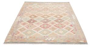 Tappeto Kilim Geometrico Beige Azzurro 151x197 Cm