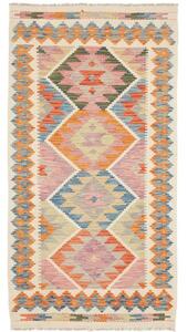 Tappeto Kilim Geometrico Avorio Multicolore 101x192 Cm