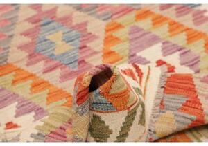 Tappeto Kilim Stilizzato Avorio Multicolore 102x200 Cm