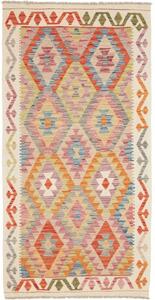 Tappeto Kilim Stilizzato Avorio Multicolore 102x200 Cm