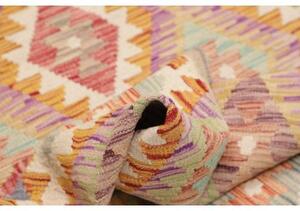 Tappeto Kilim Stilizzato Multicolore Beige 106x198 Cm