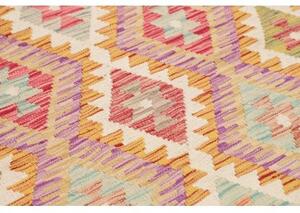 Tappeto Kilim Stilizzato Multicolore Beige 106x198 Cm