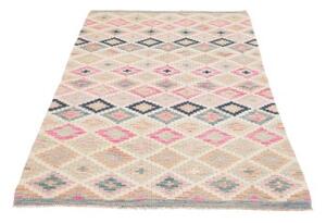 Tappeto Kilim Geometrico Avorio Rosa 105x191 Cm
