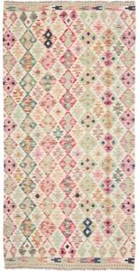 Tappeto Kilim Geometrico Avorio Multicolore 101x204 Cm