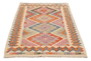 Tappeto Kilim Geometrico Avorio Multicolore 101x192 Cm