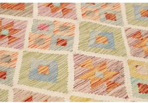 Tappeto Kilim Geometrico Beige Multicolore 105x202 Cm