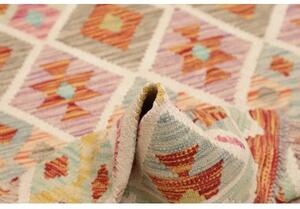 Tappeto Kilim Geometrico Beige Multicolore 105x202 Cm