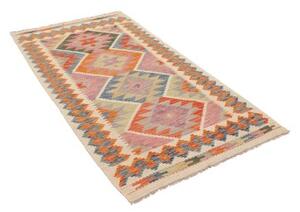 Tappeto Kilim Geometrico Avorio Multicolore 101x192 Cm