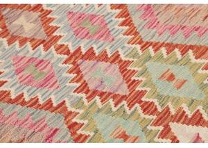 Tappeto Kilim Geometrico Rosso Mattone Beige 105x193 Cm