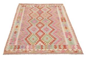 Tappeto Kilim Geometrico Rosso Mattone Beige 105x193 Cm