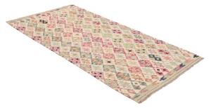Tappeto Kilim Geometrico Avorio Multicolore 101x204 Cm