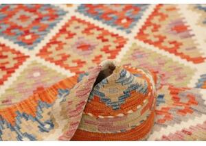 Tappeto Kilim Stilizzato Arancione Avorio 100x197 Cm