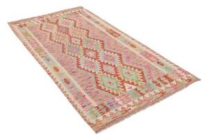 Tappeto Kilim Geometrico Rosso Mattone Beige 105x193 Cm