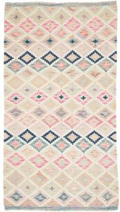 Tappeto Kilim Geometrico Avorio Rosa 105x191 Cm