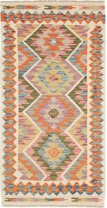 Tappeto Kilim Geometrico Becco Di Corda Arancione 99x192 Cm