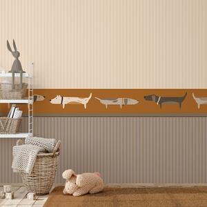 Carta da parati Una fila di cani su un muro, Carta da parati per Bambini, Carta da parati popolare, t00682v1 - Tapeko.it