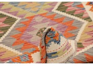 Tappeto Kilim Geometrico Becco Di Corda Arancione 99x192 Cm
