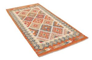 Tappeto Kilim Stilizzato Arancione Avorio 100x197 Cm