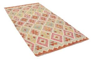 Tappeto Kilim Geometrico Beige Multicolore 105x202 Cm