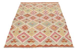 Tappeto Kilim Geometrico Beige Multicolore 105x202 Cm