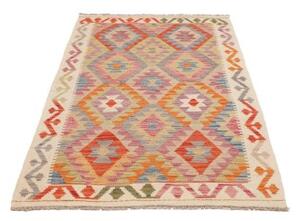 Tappeto Kilim Stilizzato Avorio Multicolore 102x200 Cm