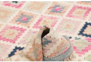 Tappeto Kilim Geometrico Avorio Rosa 105x191 Cm