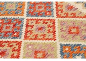 Tappeto Kilim Stilizzato Arancione Avorio 100x197 Cm