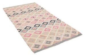 Tappeto Kilim Geometrico Avorio Rosa 105x191 Cm