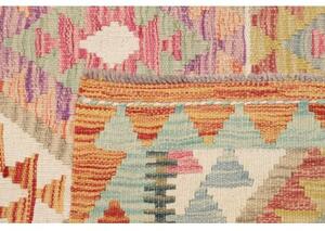 Tappeto Kilim Geometrico Avorio Rosso 100x192 Cm