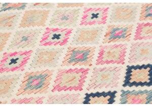Tappeto Kilim Geometrico Avorio Rosa 105x191 Cm