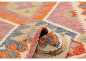 Tappeto Kilim Geometrico Avorio Multicolore 101x192 Cm