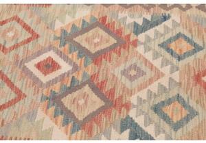 Tappeto Kilim Geometrico Tortora Mattone 80x194 Cm