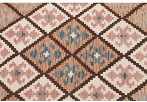 Tappeto Kilim Geometrico Marrone Beige Corsia 60x190 Cm